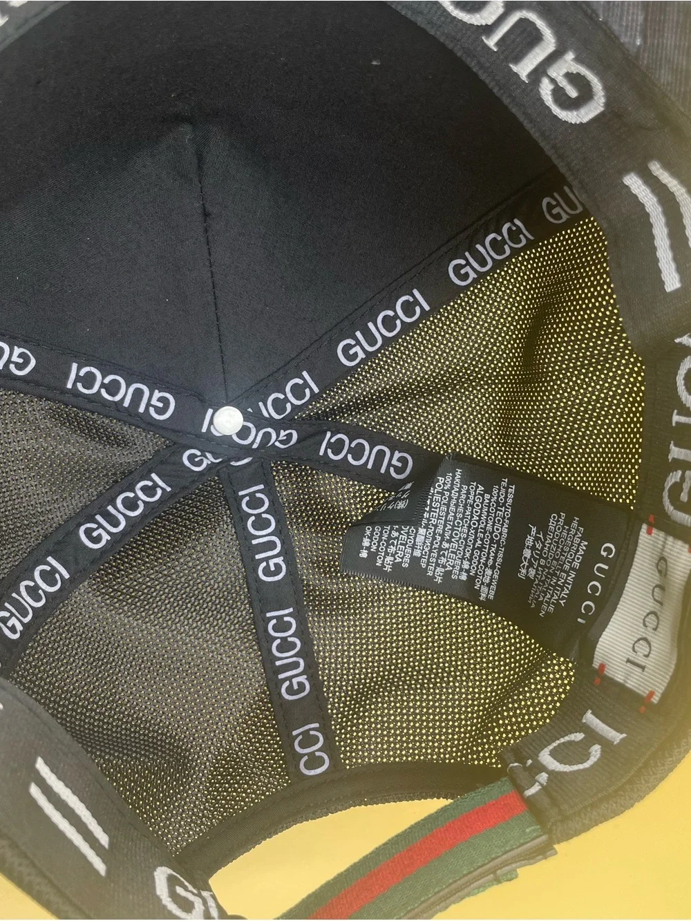 Gucci Black Baseball Cap with Orange Tiger Motif